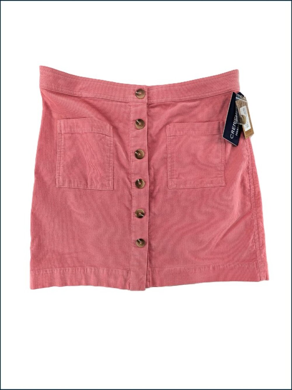 Cremieux Mini Skirt Womens Size 14 Pink Corduroy Pockets Cotton Stretch NEW NWT